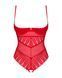 Боді з доступом Obsessive Ingridia crotchless teddy XS/S, червоне, відкриті груди