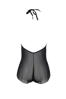 Боді Passion LEAFA BODY black, L/XL, на зав'язках, м'яка чашка, низ у вигляді шортиків