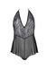 Боді Passion LEAFA BODY black, L/XL, на зав'язках, м'яка чашка, низ у вигляді шортиків