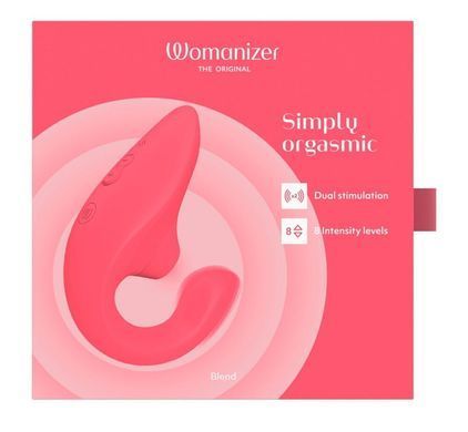 Вагінально-кліторальний стимулятор Womanizer Blend Vibrant Rose, вібрація + вакуум, 2 мотори