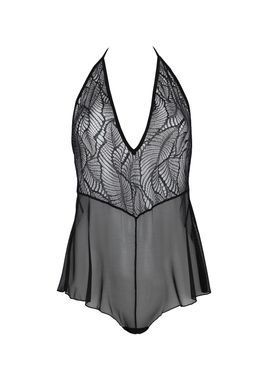 Боді Passion LEAFA BODY black, XXL/XXXL на зав'язках, м'яка чашка, низ у вигляді шортиків