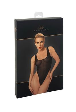 Боді Noir Handmade F322 Paparazzi, S, прозоре, низ стрінги, високі вирізи