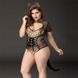 Еротичний костюм кішечки JSY &laquo;Імператриця Кітті&raquo; Plus Size, Black, боді, шнурівка, хвіст, вушка