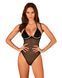 Прозоре боді Obsessive Selinne teddy XS/S Black, дрібна сітка, подвійні бретелі