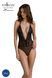 Боді Passion DROSERA BODY black, S/M, високі вирізи, верх на зав&rsquo;язках