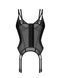 Корсет Obsessive Arrowel Black corset S/M, з підв&rsquo;язками для панчіх